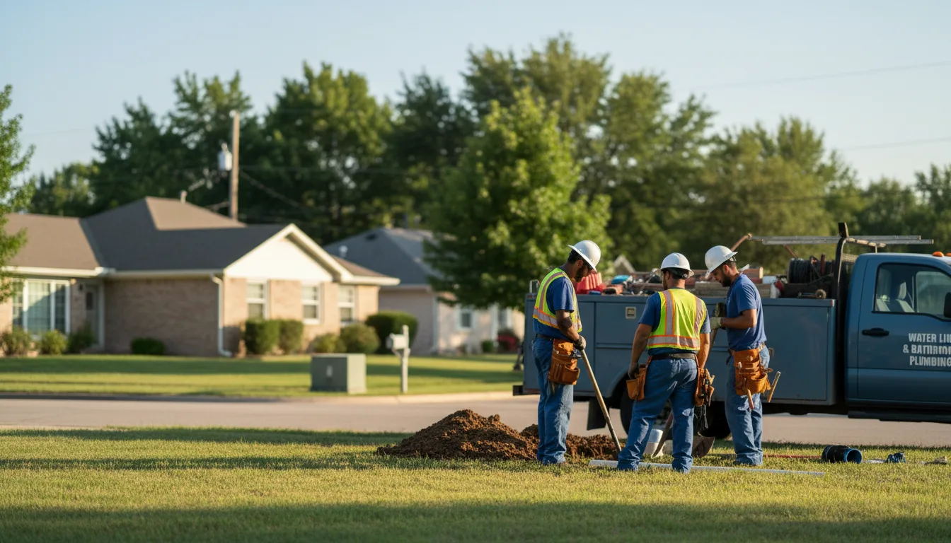 Residential water line and bathroom plumbing service in Williamsburg, MO